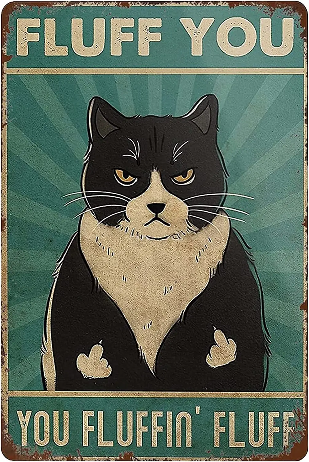 

Художественный Декор на стену в виде кошки, пушистое покрытие, винтажные металлические знаки для дома, спальни, бара, мужская пещера, сарай для ванной