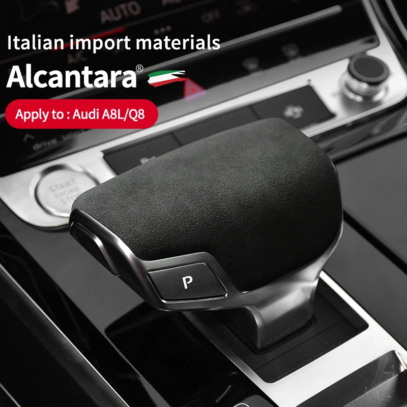 

1PcsCar Gear Shift Knob Shifter Head Panel Cover Trim Alcantara Suede Fit For Audi A4 S4 S5 RS5 B9 A5 Q5 Q7 Q8 A8L Accessory