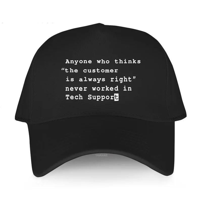 

New Men's summer baseball cap black Adjuatable Hat casual style Tech Support Teens sport bonnet classic vintage printed hats