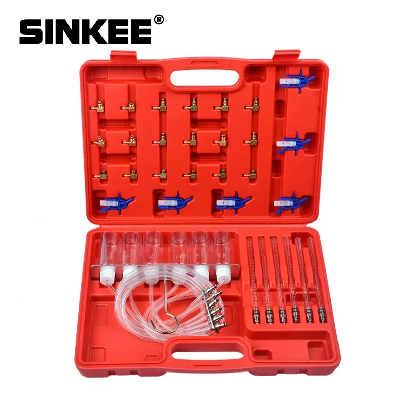 

New Diesel Injector Flow Meter Test Kit Common Rail Adaptor Fuel Tester Set SK1057