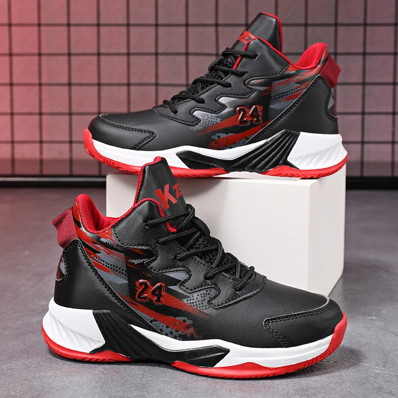 Boys Basketball Children Shoes 2022 High Top Youth Leisure Children's Shoes High Quality Running Girls Shoes Big Size 31-40