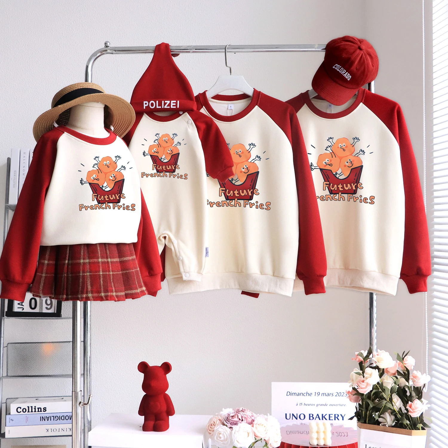 Рождественские красные толстовки для всей семьи новогодние одинаковые