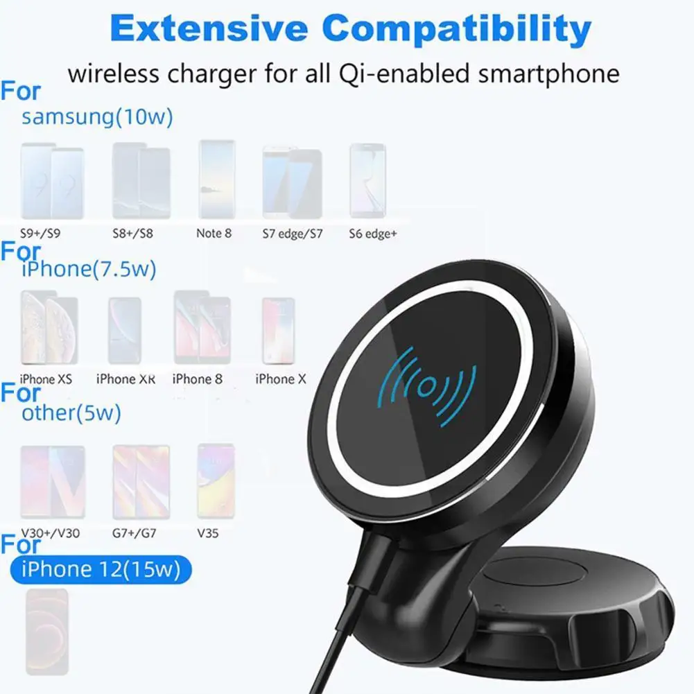 

15w Magnetic Car Wireless Charger Qi Fast Charging Mount Air Vent Phone Stand For Iphones 12 Promax 12mini Car Holder Produ Q2J9