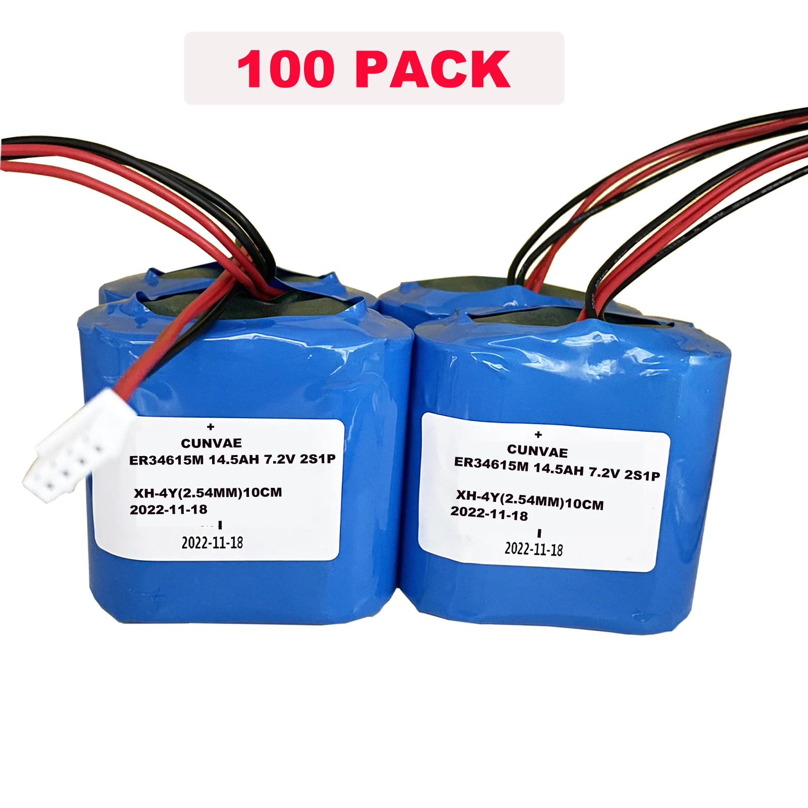 Wholesale 100 Pack ER34615M 7.2V Li-SOCl2 Lithium Battery 34615M 2S1P for Gas Meter, water meter, heat meter, electricity meter