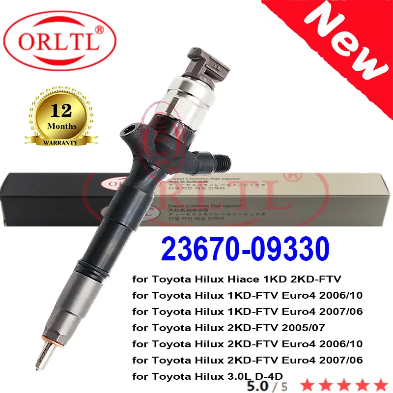 ORLTL 23670-09330 Новая форсунка дизельного топлива 2367009330 23670 09330 для Toyota Hilux Hiace 1KD 2KD-FTV