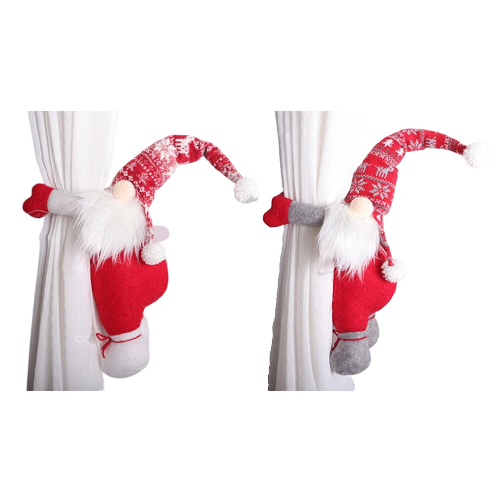 

Christmas Gnome Curtain Buckle Accessories Adorable Xmas Curtains Tieback Holding Buckle Drape Fixator Holders Accessory White