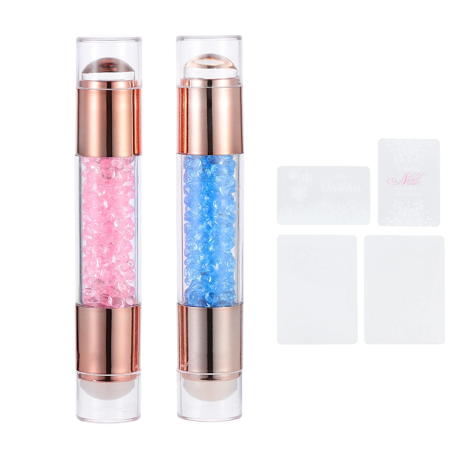 

2pcs Nail Art DIY Stampers Dual-headed Manicure Stamping Seal for Salon Home