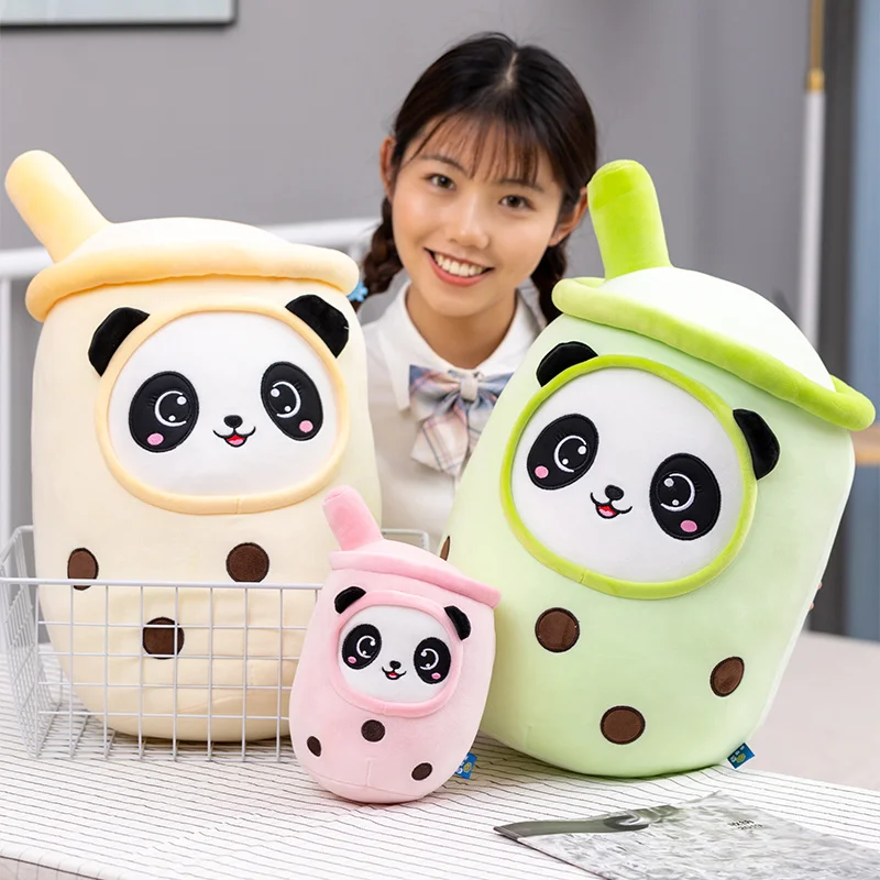 

Kawaii Panda Boba молочная чайная чашка плюшевая игрушка мягкая пузырьковая мягкая подушка для сна милый подарок на день рождения для девочек и дет...
