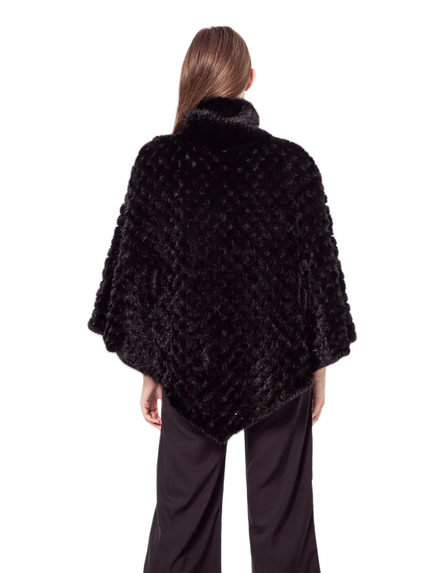 Вязаная шаль из меха норки для званного ужина Новый французский дизайн