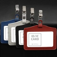 6 pcs pu card holder employee name id card cover work certificate identity badge tag nurse holder badge office school supply