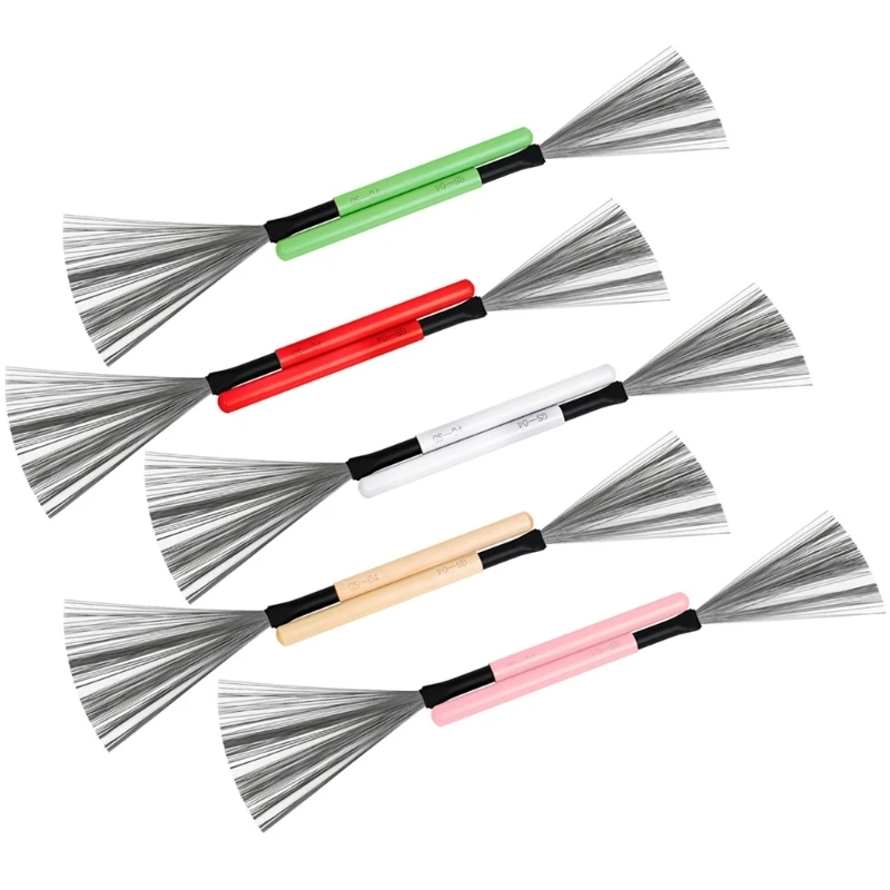 

1 Pair Drum High Carbon Steel Wire Brush Wire Drum Stick Brush Percussion Brush