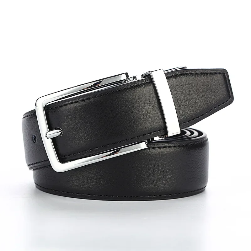

Men's Genuine Leather Belt with Pin Buckle, Casual Leather Belt, New 2023 Design Cowhide Leather Belt for Men