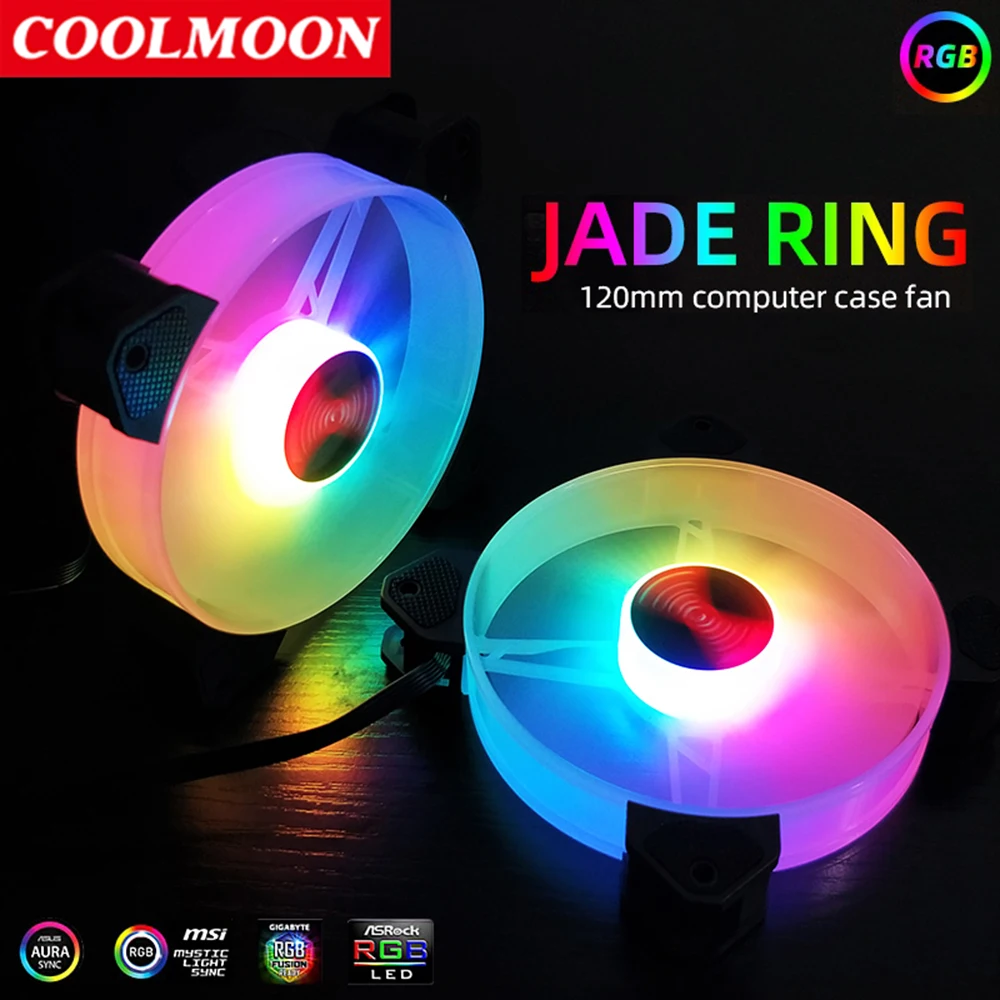 

Coolmoon 12 см RGB светодиодный чехол для ПК, вентиляторы охлаждения, 6-контактный игровой радиатор для рассеивания тепла для компьютера, шасси, ох...