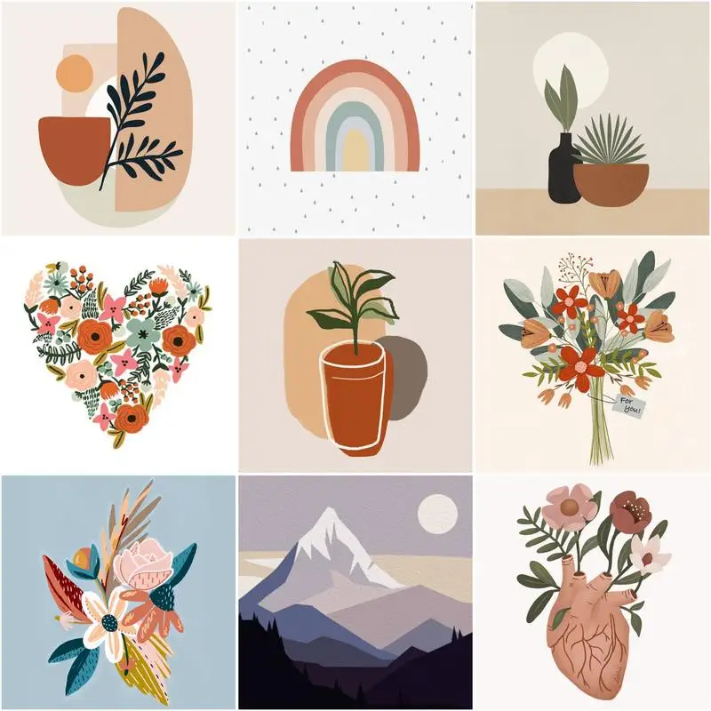 

Набор для рисования по номерам на холсте Цветочные растения, 20 х20 см