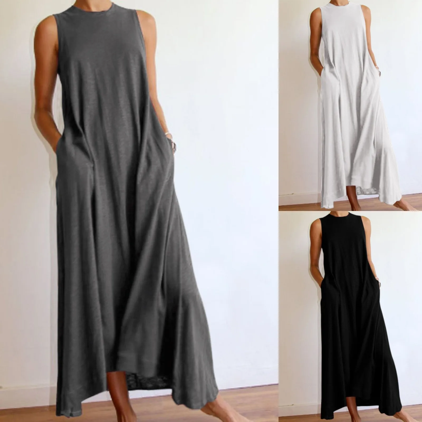 Простой вязаный жилет без рукавов