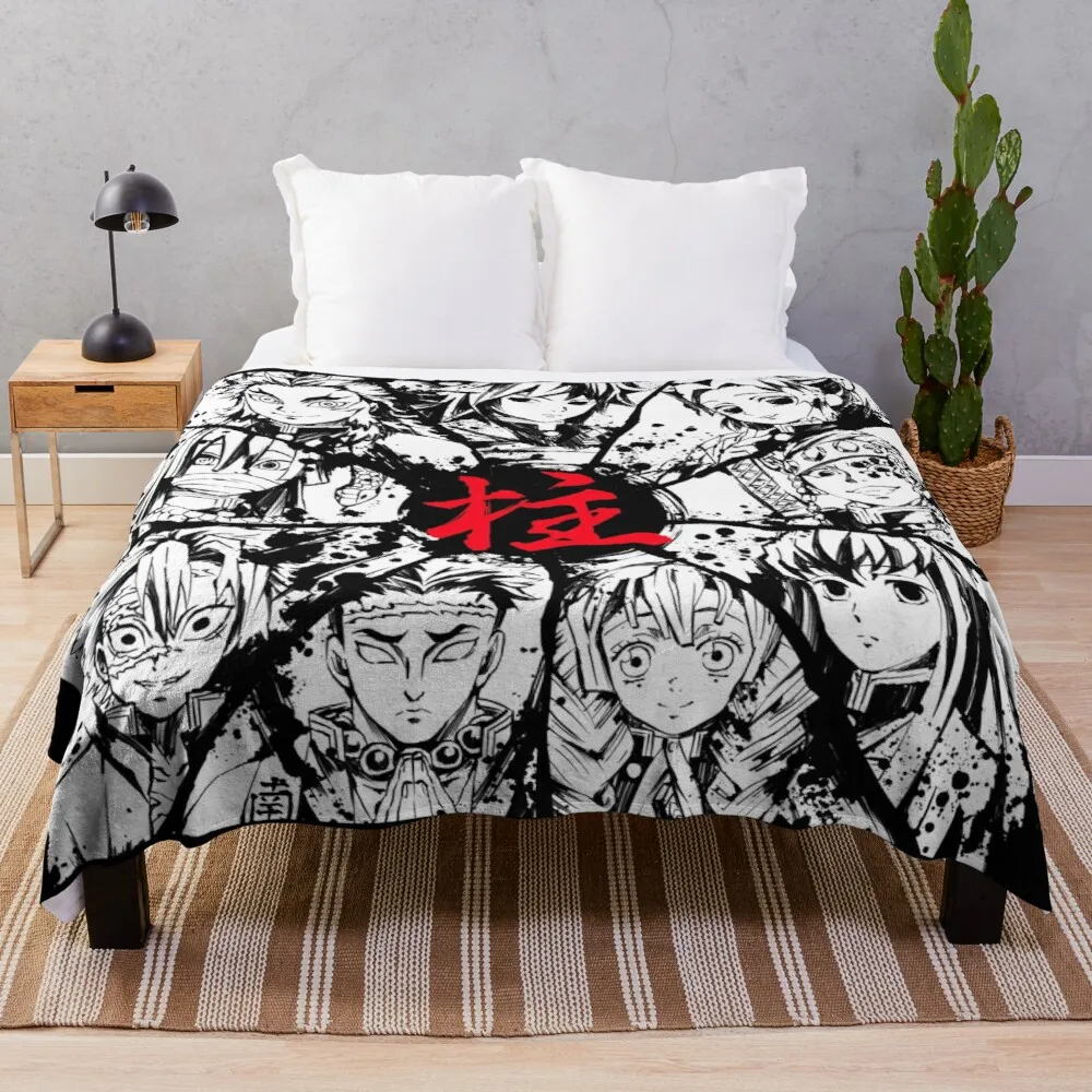 

Kimetsu No Yaiba Pilars Throw Blanket jacquard blankets ands blanket for travel light flannel fabric double-sided blanket