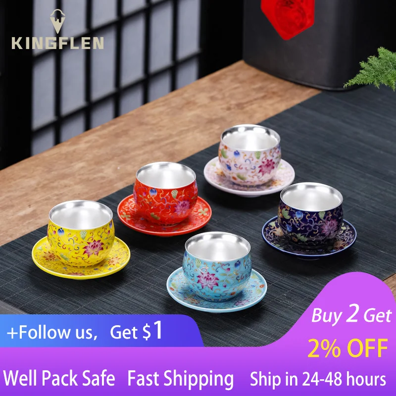 

Чайная чашка из стерлингового серебра, чайная чашка с эмалью, цвета серебра, позолоченный чайный набор, Пастельная фарфоровая чашка для чая