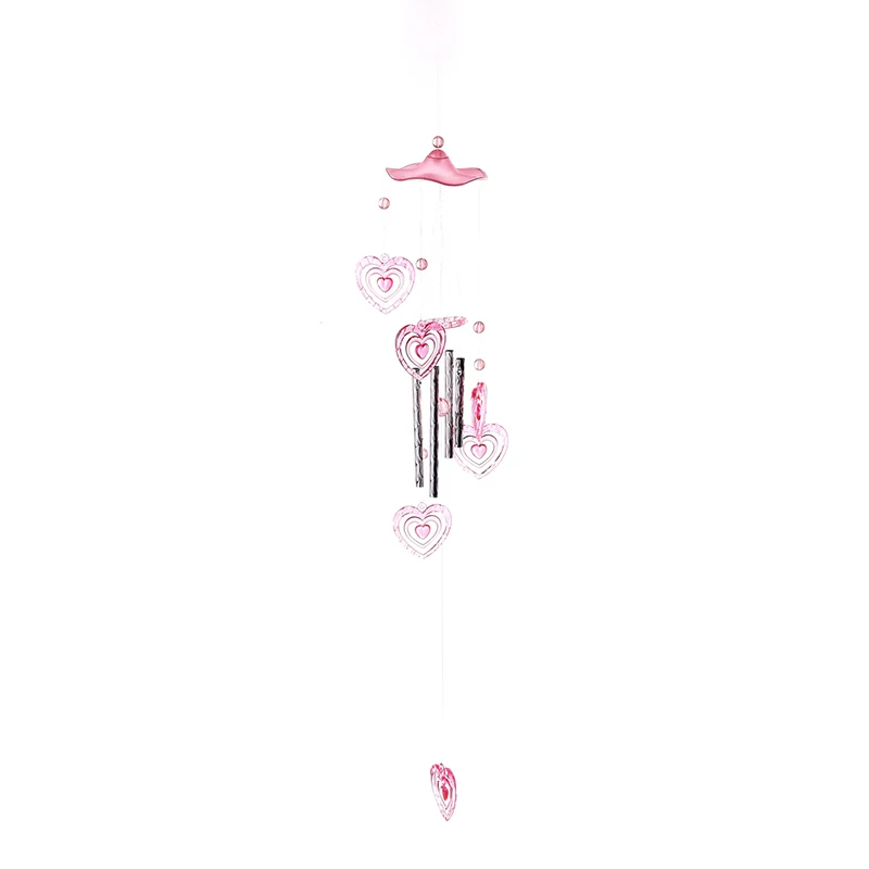 

Cute Heart Plastic Crystal 4 Metal Tubes Windchime Wind Chime Home Garden Decor #76472