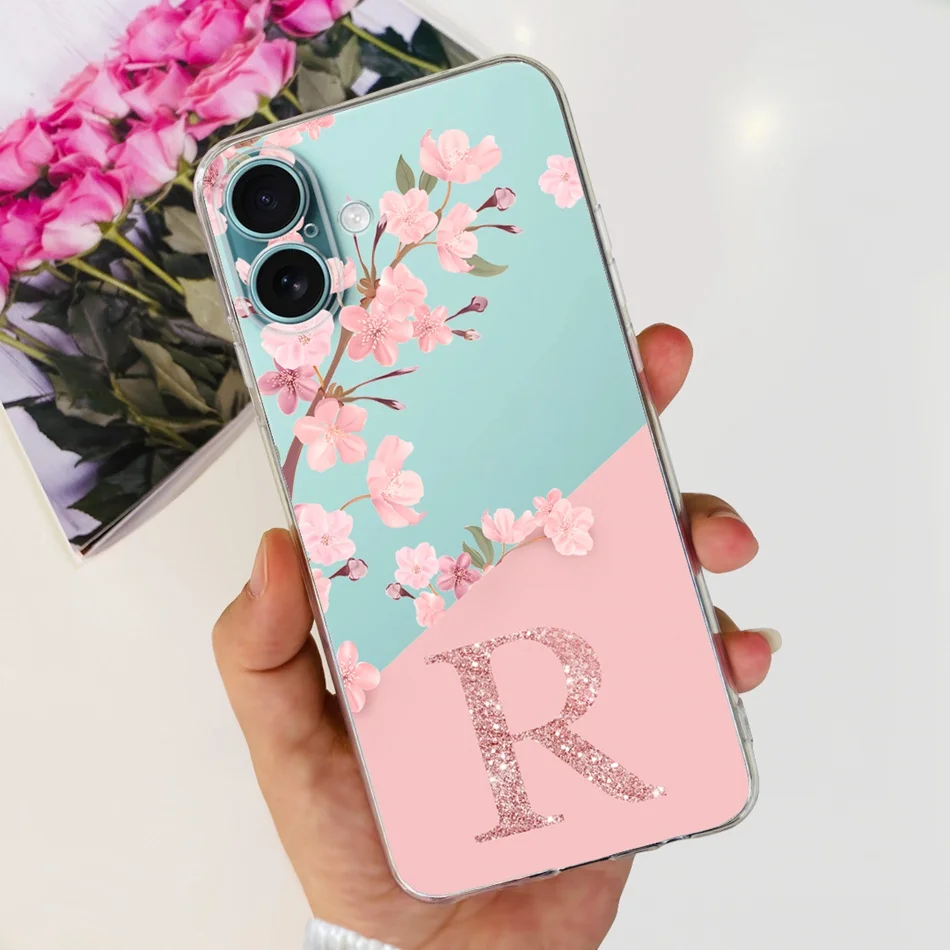 Модный чехол для iPhone 16 Plus прозрачные мягкие силиконовые чехлы из ТПУ