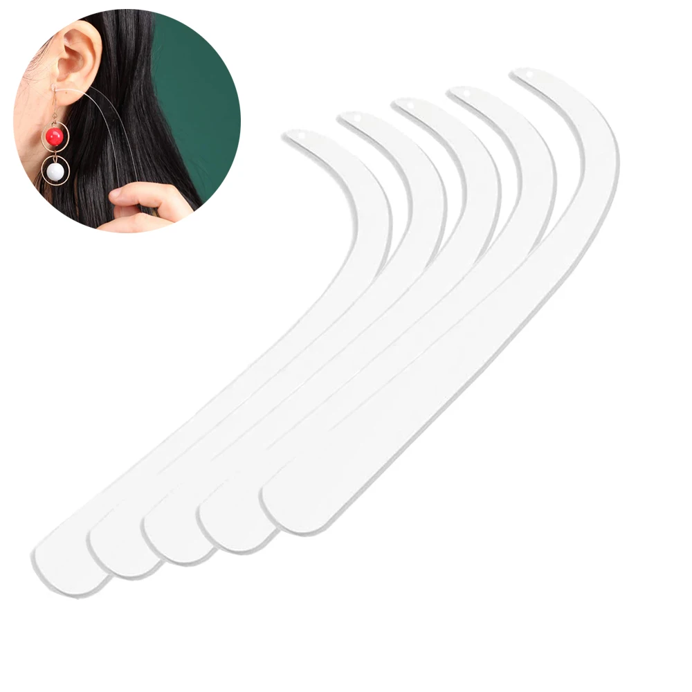 1Pcs Transparent Acrylic Earrings Try On Sticks Earrings Display Props Strip For Earrings Studs Jewelry Tool Findings