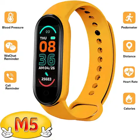 Новинка 2022, фитнес-браслет M5, телефон с цветным экраном, Bluetooth, уведомления о звонках, трекер сна, многофункциональный браслет для упражнений