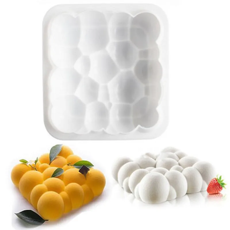 

3D квадратная форма для выпечки в форме облака, белая силиконовая форма для Мусса