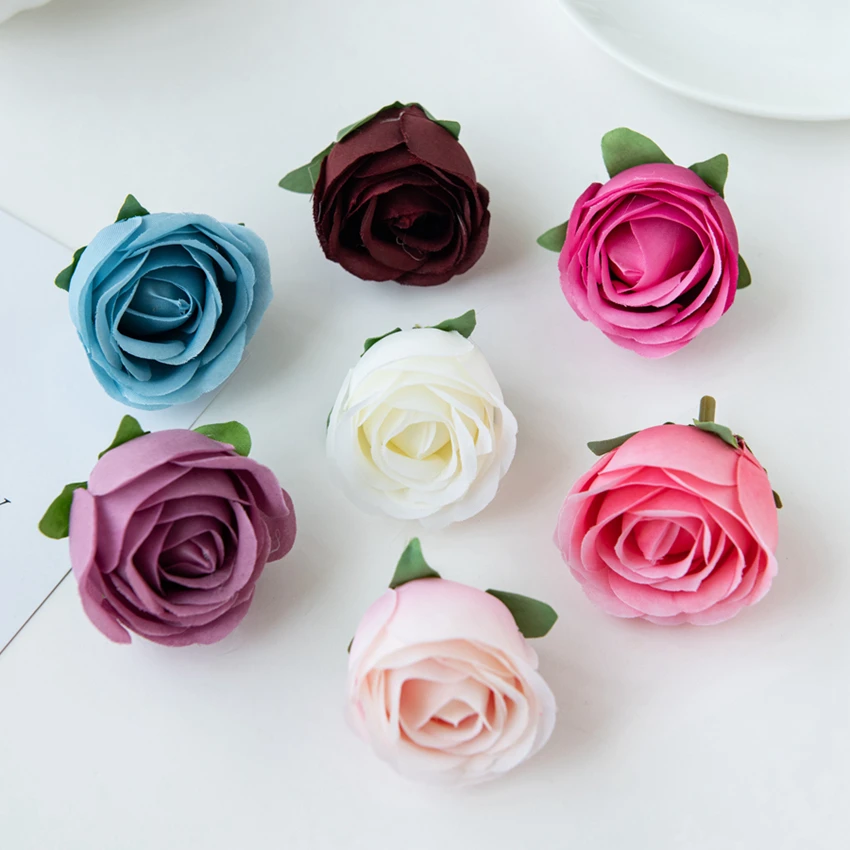 

20Pcs High Quality Silk Roses Scrapbooking Wedding Home Decortion Diy Christmas Handicraft Wreath Accessories Artificial Flowers