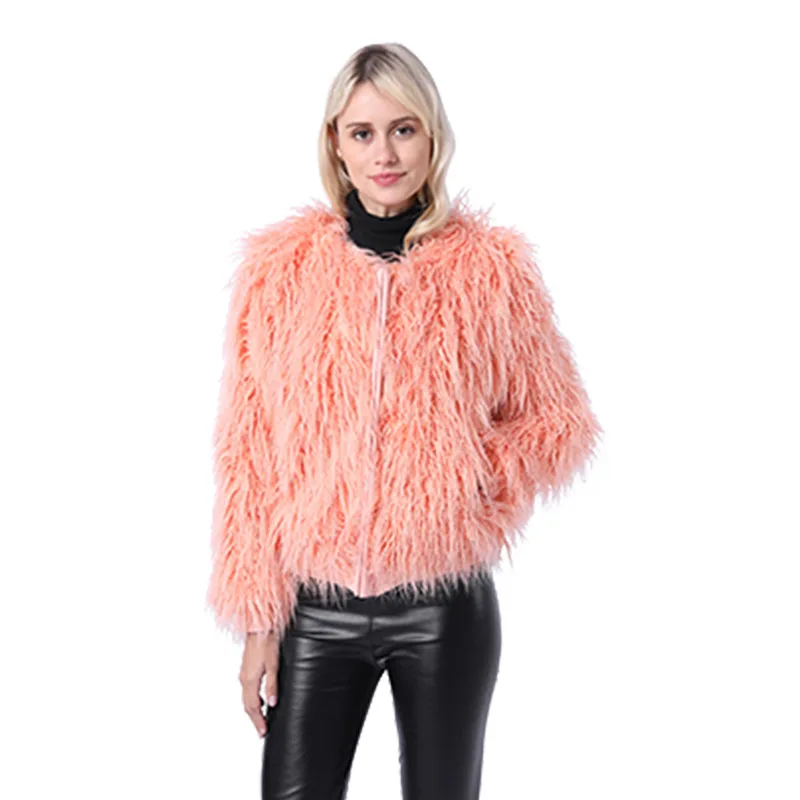 Women's Fur Jacket Faux Fur Coat Wool-like Women's Short Coat Faux Fur Coat