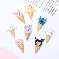 sanrio new cartoon hello kitty ice cream cone diy cream glue mobile phone shell patch material resin jewelry accessories gifts