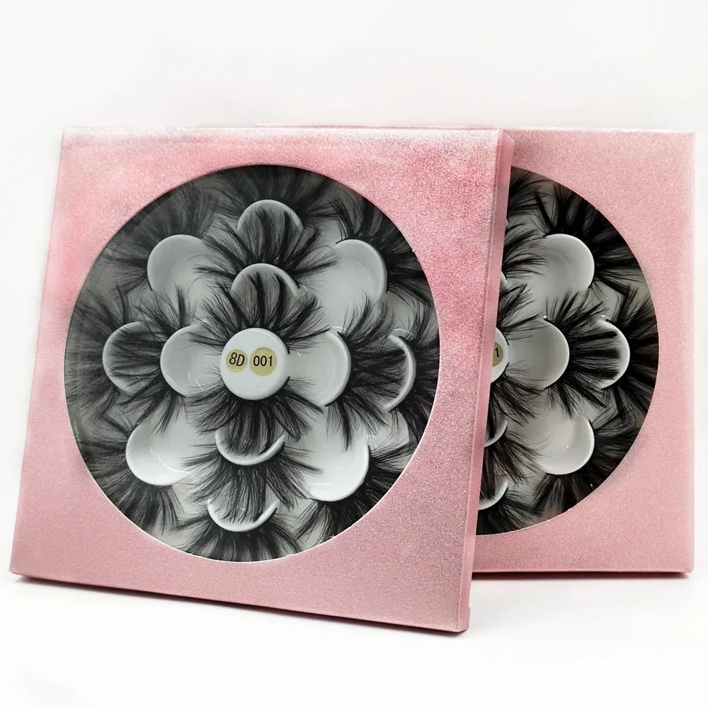 7 пар 25 мм ресницы 3D норковые толстые пушистые накладные оптом - Цена: 342.87