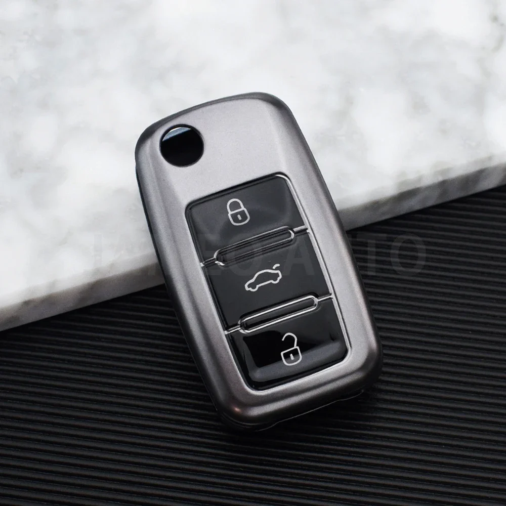 

Для Volkswagen VW Tiguan Beetle Caddy T5 Up Eos Skoda Polo Golf Passat Octavia Seat Leon Altea TPU автомобильный откидной чехол для ключей