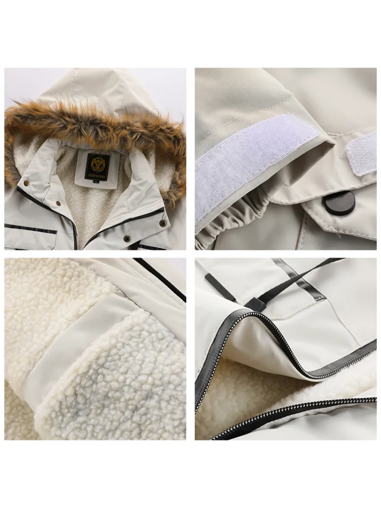 2023 Winter New Fleece Warm Thick Parkas Men Fashion Hooded Fur Collar Windproof Parka Jacket Coat Men Classic Casual Jacket Men