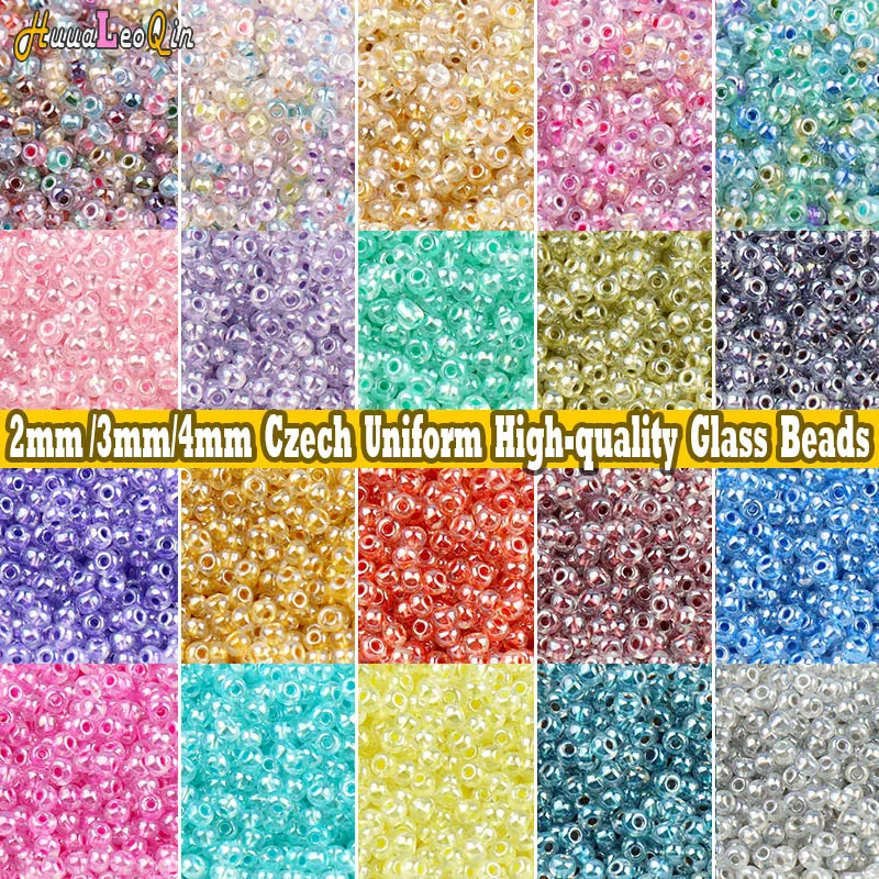 

810pcs 2mm 3mm 4mm Czech Uniform High-quality Colorful Glass Beads Loose Seedbeads for Needlework Jewelry Making DIY Accessories