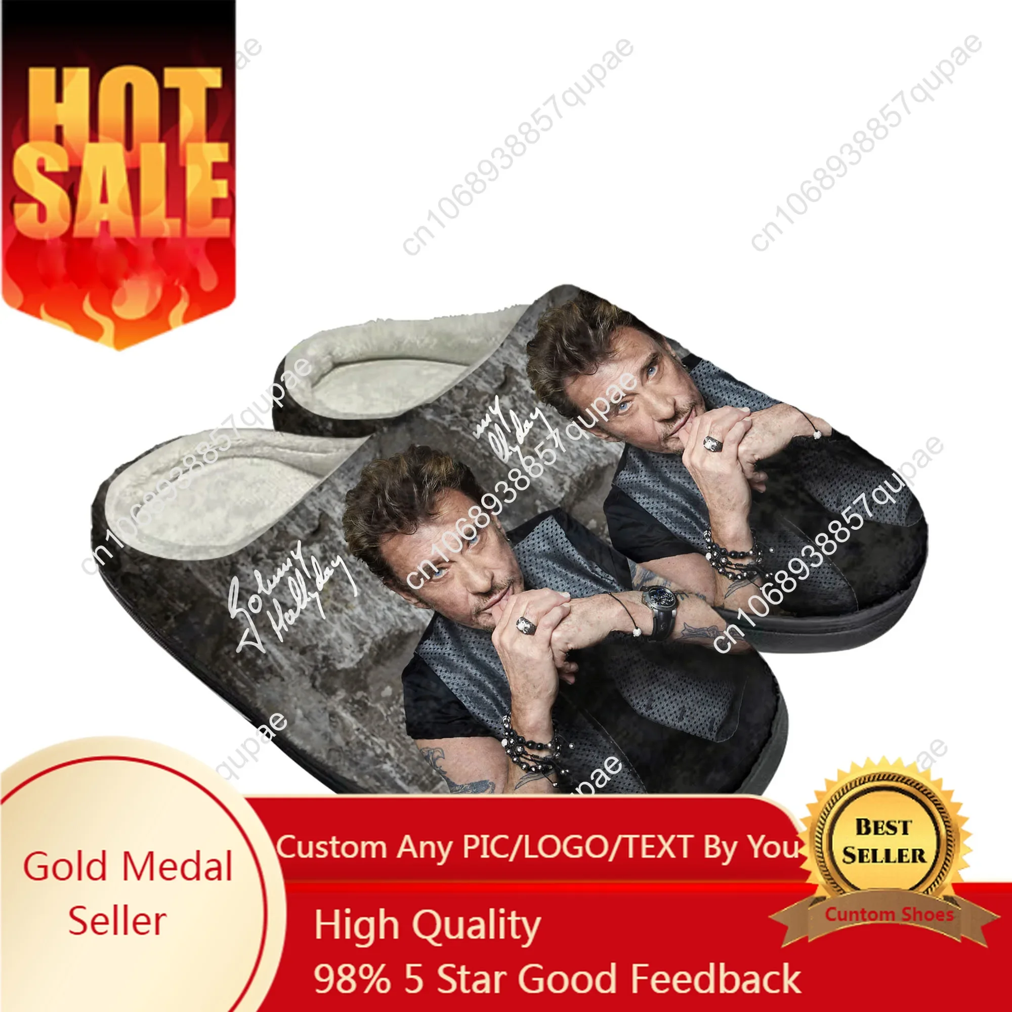 

Домашние хлопковые тапочки Джонни Хэлли рок-певицы на заказ, мужские и женские сандалии, плюшевая Повседневная сохраняющая тепло обувь с 3D принтом, термотапочки