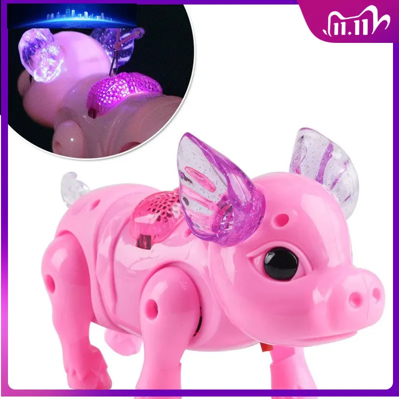 

Электрическая веревка для поросят, светящаяся игрушка в виде животного, Свинка светильник кой, музыка, прогулка с тяговым канатом, игрушки в...