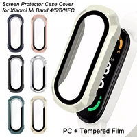 2 in 1 tempered film glass case for miband 4 5 6 nfc screen protector for xiaomi mi band 6 5 4 hard pc bumper protective cover
