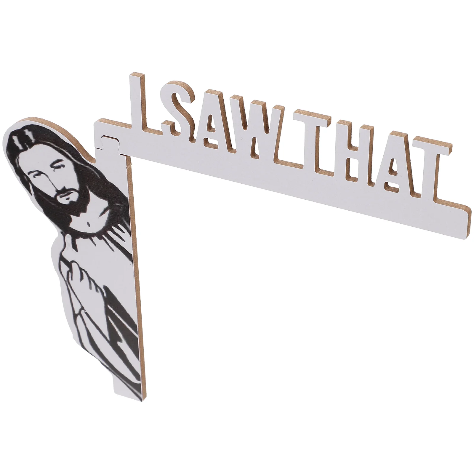 

Front Door Signs Corner Ornaments Wooden Decor Frame Decorations 21.5X17X0.4CM Jesus Office