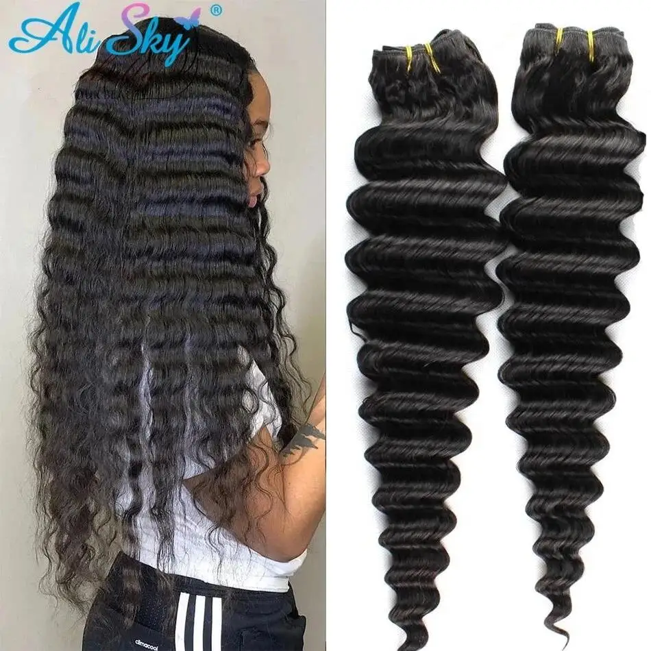 30inch Deep Wave Malaysian Remy Hair Extensions Human Hair Bundles Peruvian Hair Bundles 100% Human Hair Weave Bundle 1/3/4 PCS