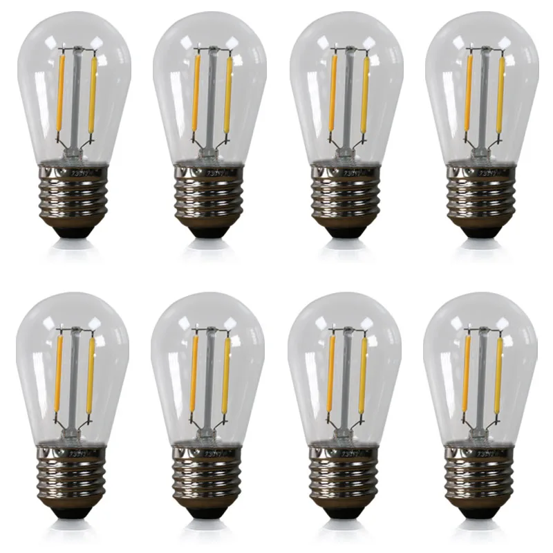 For E26 Medium Base Outdoor Led String Lights Plastic Shatterproof  Waterproof Patio Lights Bulb