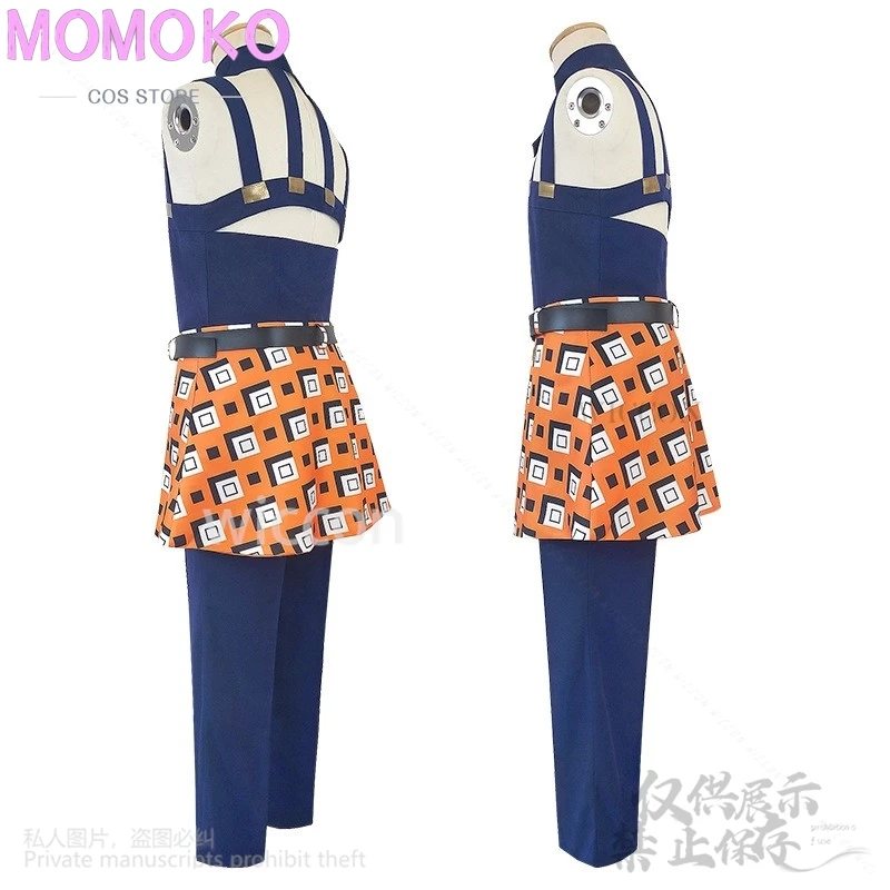Аниме Jooj Adventuree Косплей Костюм Ghirga Narancia Топ Брюки Фартук Полный комплект Костюмы