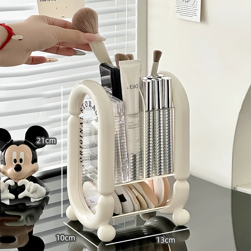 Держатель для кистей макияжа акриловый органайзер спонжей витрина 4-слотовая
