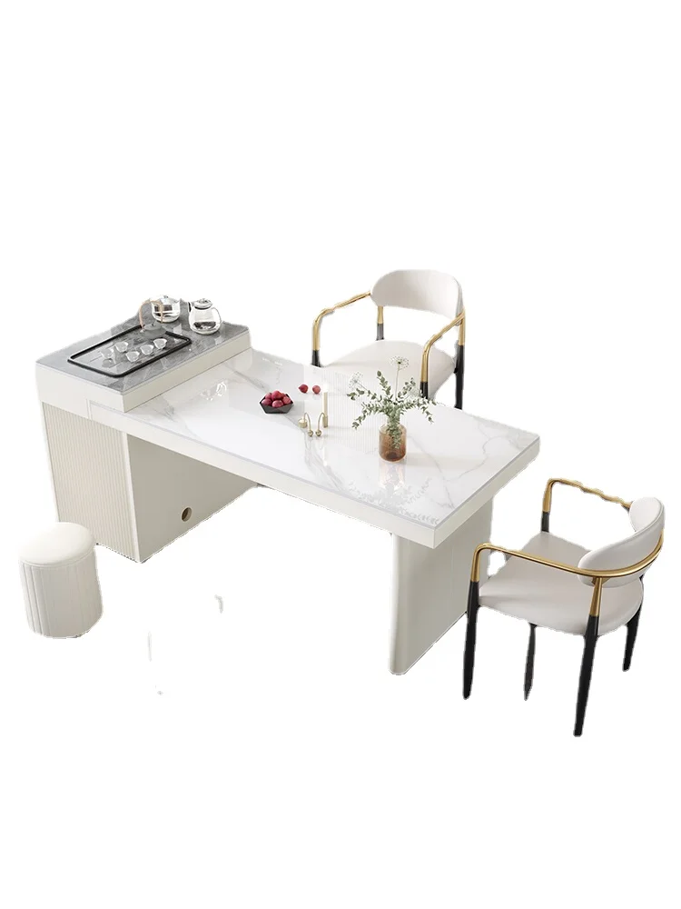 

XL Kitchen Island Stone Plate Tea Table and Chair Multi-Function Tea Making Desk Tea Table Household Dining Table