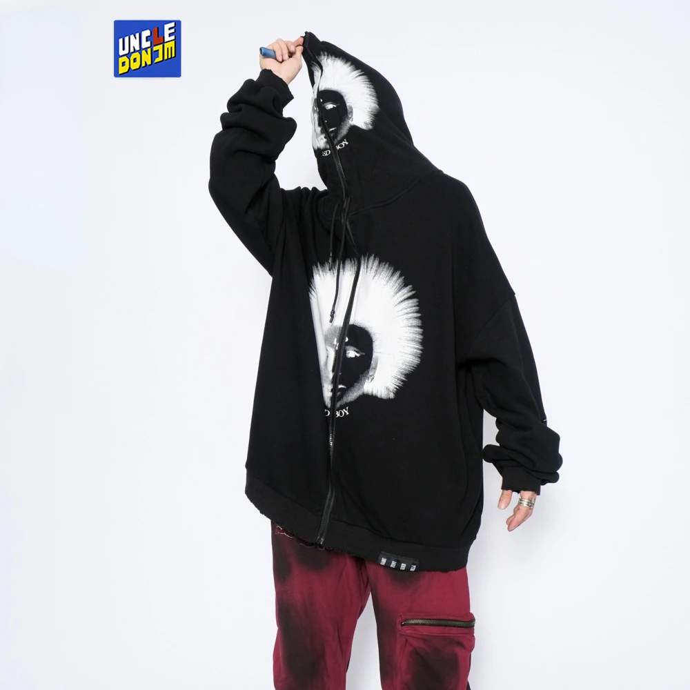 

Techwear Hoodie Oversized Sweatshirt High Street Zip Up Hoodies Streetwear Men Graphic Hoodies Harajuku Punk Clothes Dropship