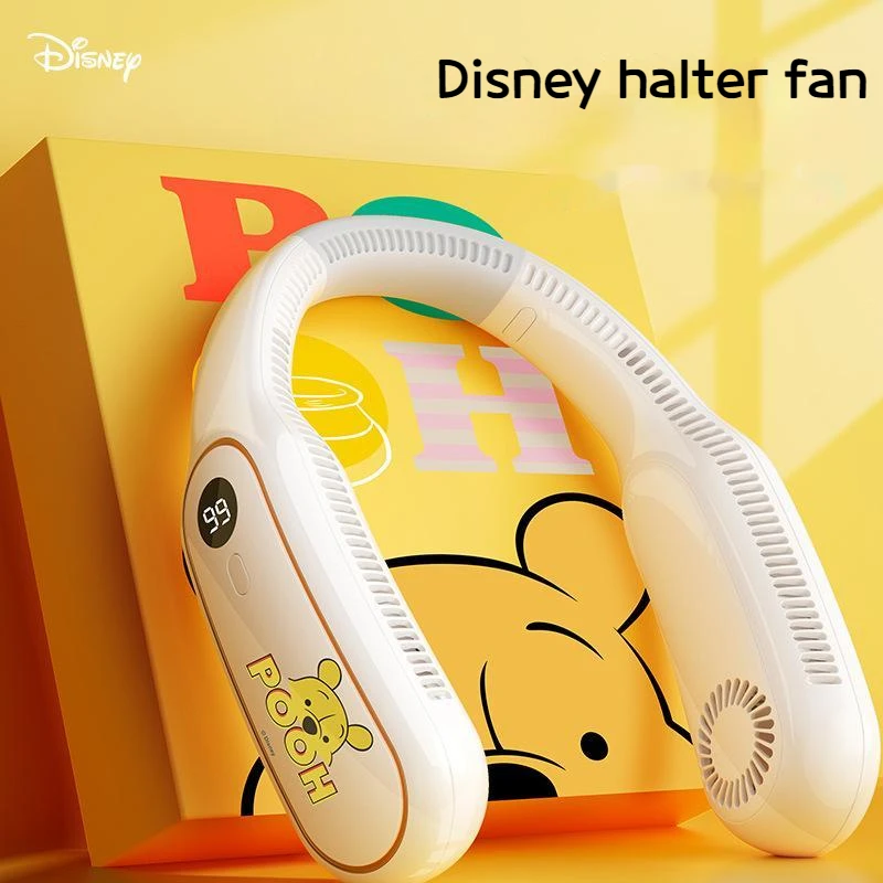

Disney Portable Neck Fan Usb Rechargeable Bladeless Fan Mini Electric Ventilador Silent Neckband Wearable Cooling For Sports