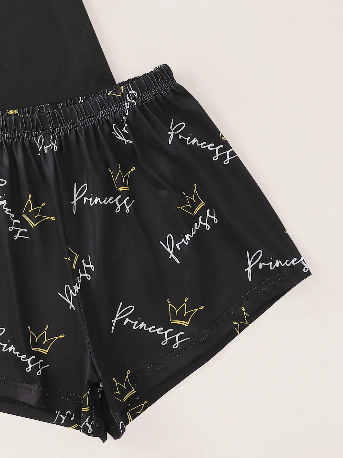 Monogram & Crown Print Jacket Shorts Pajama Household Suit Fashion Sexy Home Women's Underwear Pajamas Set