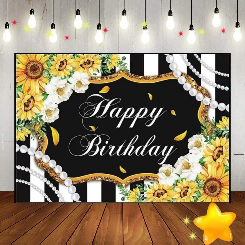 

Sunflowers Photography Backdrops Background Decoration Baby Shower Party Custom Birthday Backdrop Photo Studio Camera Consumer