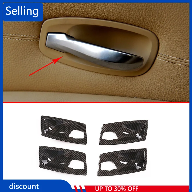 

Carbon Fiber For 5 Series E60 2004-2005 Car Accessories 4 Pcs ABS Car Interior Door Bowl Cover Trim