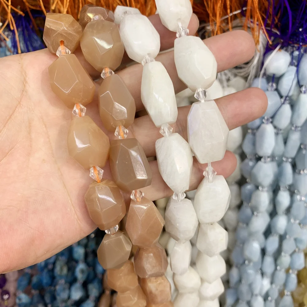 Бусины из натурального камня граненые бусины ручной работы неправильной формы