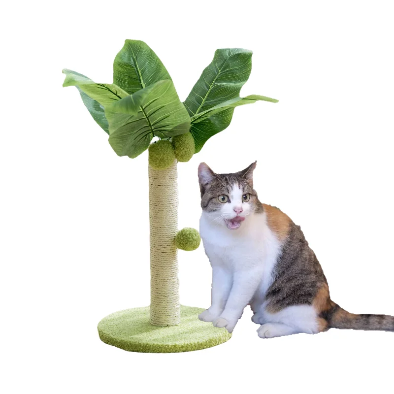 

Cat Scratching Post for Kitten Cute Green Leaves Cat Scratching Posts with Sisal Rope Indoor Cats Posts Cat Tree Pet Products