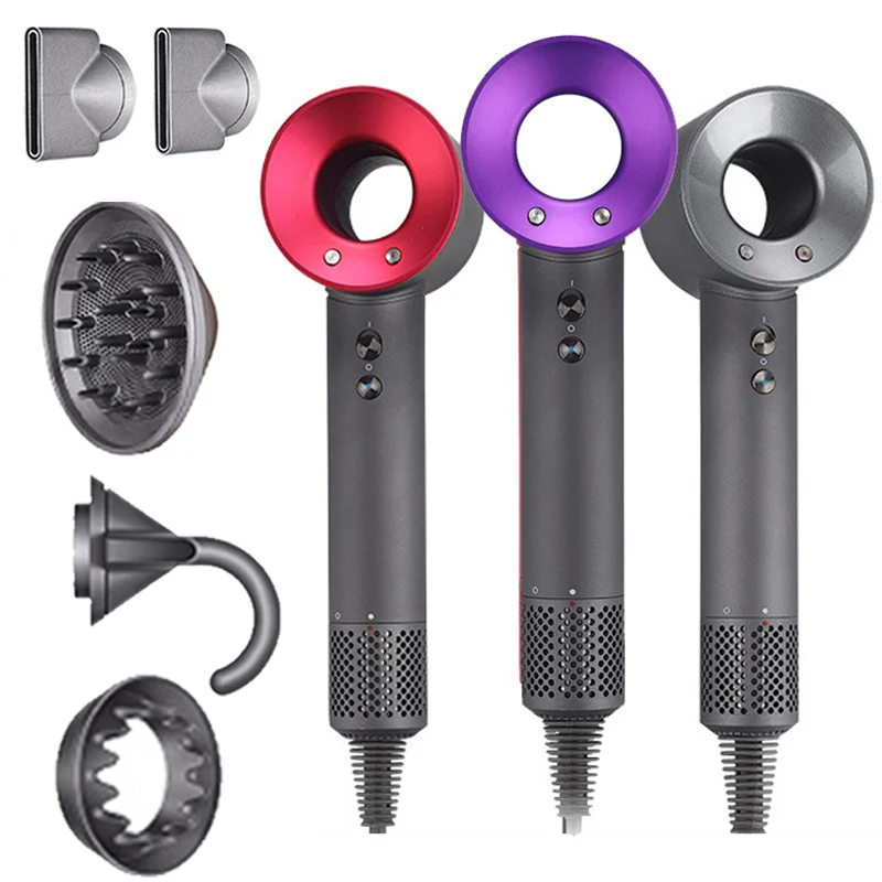 

New Professional Hair Dryer With Flyaway Attachment Negative Ionic Premium Hair Dryers Multifunction Salon Style Tool